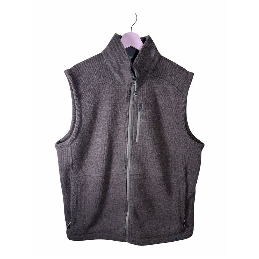 LL Bean Sweater Vest Fleece Liners Sleeveless Men XL Brown Full Zip